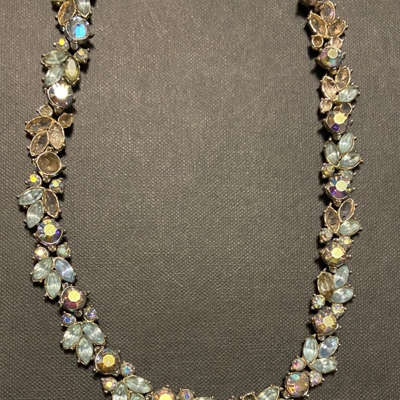 Vintage Trifari rhinestone Blue and Silver choker Necklace MISSING Rhinestones - Picture 4 of 4